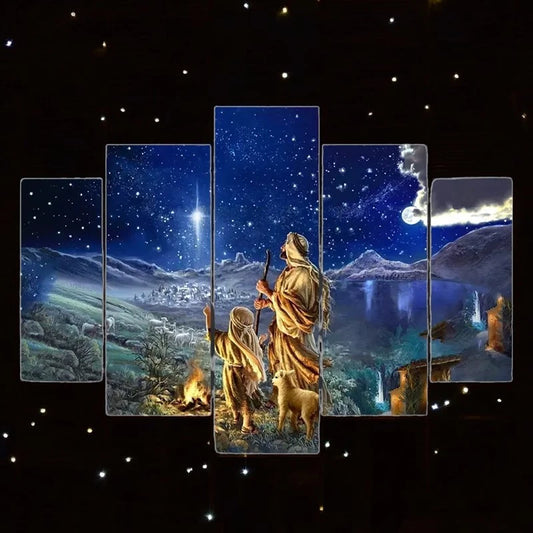 Cuadro 5 Piezas - Estrella de Navidad